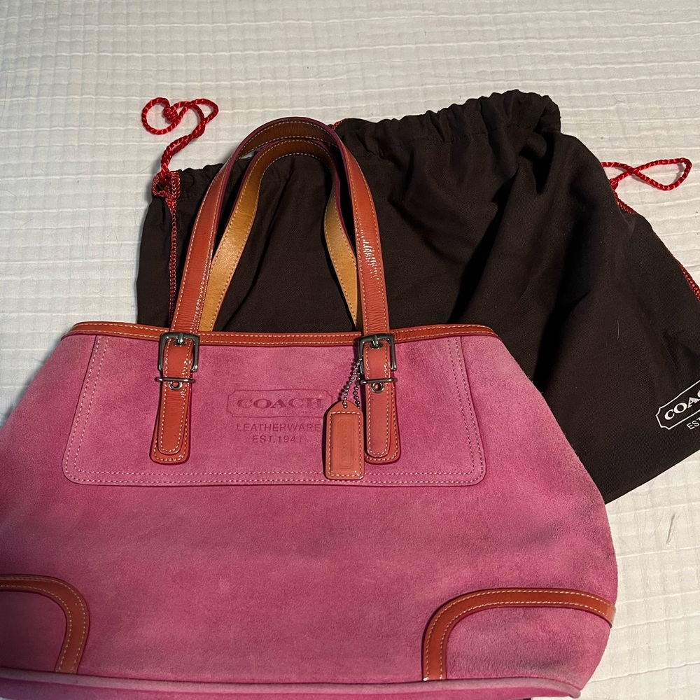 Coach Pink Suede Tote